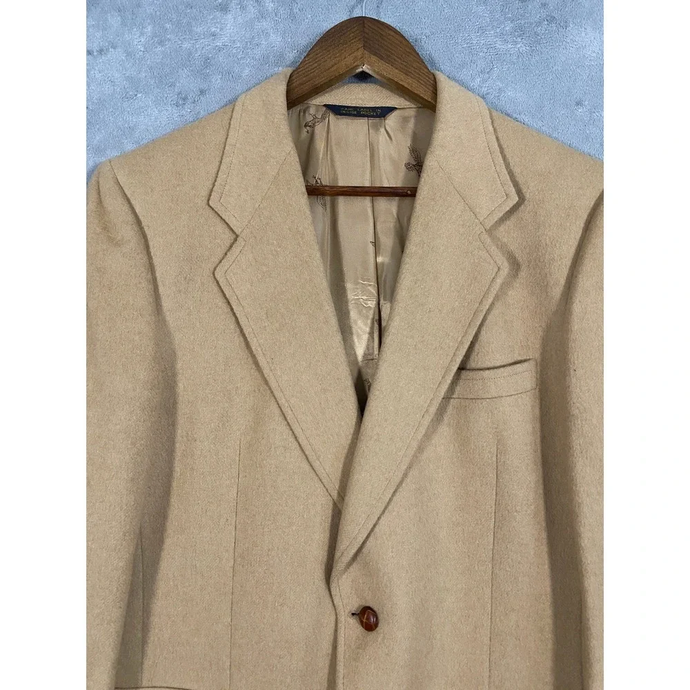 Oak Hall Sport Coat Mens 42R Tan 100% Camel Hair Bradford Gold‎ Label Blazer USA